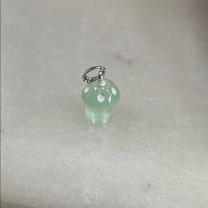 Mint Green Mushroom Pendant Necklace